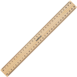 CELCO RULER POLISHED WOOD DRILLED METAL EDGE 300MM