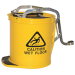 CLEANLINK MOP BUCKET HEAVY DUTY METAL WRINGER 16 LITRE YELLOW