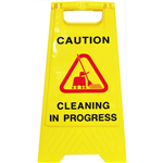 CLEANLINK SAFETY AFRAME SIGN CLEANING IN PROGRESS 430 X 280 X 620MM YELLOW