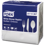 TORK 2314367 QUILTED EMBOSS DINNER NAPKIN 2PLY 390 X 390MM WHITE PACK 75