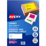 AVERY 35957 L7163FP HIGH VISIBILITY SHIPPING LABEL LASER 14UP FLUORO PINK PACK 25