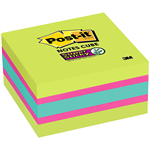 POSTIT 2027SSGFA SUPER STICKY MEMO CUBE 76 X 76MM BRIGHT COLOURS