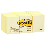 POSTIT 653 MINI NOTES 36 X 48MM CANARY YELLOW PACK 12