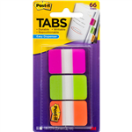 POSTIT 686PGO DURABLE FILING TABS SOLID 38MM PINKGREENORANGE PACK 66
