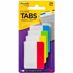 POSTIT 686ALYR DURABLE FILING TABS SOLID 50MM ASSORTED PACK 24