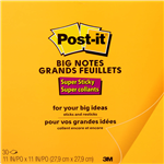 POSTIT BN11O SUPER STICKY BIG NOTES 279 X 279MM ORANGE 30 SHEETS