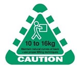 STOCK FORMS CAUTION LABELS 1016KG 110MM X 95MM GREEN ROLL 250