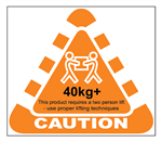 STOCK FORMS CAUTION LABELS 40KG 50MM X 45MM ORANGE ROLL 250