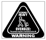 STOCK FORMS CAUTION LABELS OVERSIZE 80MM X 70MM BLACK ROLL 250