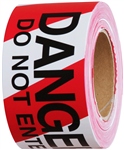 HUSKY BARRIER WARNING TAPE 560 DANGER DO NOT ENTER 75MM X 100M REDWHITE