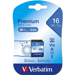 VERBATIM PREMIUM SDHC MEMORY CARD CLASS 10 16GB