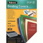 FELLOWES BINDING COVER LEATHERGRAIN 230GSM A4 WHITE PACK 100