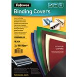 FELLOWES CHROMOLUX BINDING COVER 250GSM A4 GLASS BLACK PACK 100
