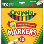 CRAYOLA CLASSIC COLORS MARKERS PACK 10