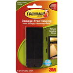 COMMAND PICTURE HANGING STRIP LARGE BLACK PACK 4 PAIRS