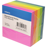 INITIATIVE REPOSITIONAL NOTES CUBE 76 X 76MM FLURO ASSORTED 500 SHEETS