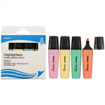 INITIATIVE HIGHLIGHTER CHISEL ASSORTED PASTEL WALLET 4