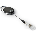DURABLE BADGE REEL STYLE WITH SNAP BUTTON STRAP BLACK