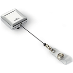 DURABLE BADGE REEL CHROME QUADRO WITH PRESS FASTENER
