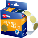 AVERY 937271 ROUND LABEL DISPENSER 24MM GOLD BOX 250
