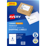 AVERY 959403 L7165 TRUEBLOCK INTERNET SHIPPING LABEL LASER 8UP WHITE PACK 10