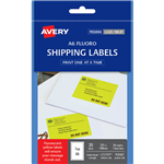 AVERY 959407 L7175 SHIPPING LABEL LASER A6 105 X 148MM YELLOW PACK 25