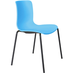 DAL ACTI CHAIR 4LEG BLACK POWDERCOAT FRAME OCEAN BLUE POLYPROP SHELL
