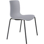 DAL ACTI CHAIR 4LEG BLACK POWDERCOAT FRAME LIGHT GREY POLYPROP SHELL