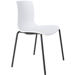 DAL ACTI CHAIR 4LEG BLACK POWDERCOAT FRAME WHITE POLYPROP SHELL