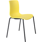 DAL ACTI CHAIR 4LEG BLACK POWDERCOAT FRAME YELLOW POLYPROP SHELL