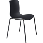DAL ACTI CHAIR 4LEG BLACK POWDERCOAT FRAME CHARCOAL POLYPROP SHELL