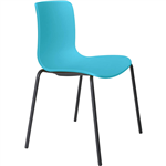 DAL ACTI CHAIR 4LEG BLACK POWDERCOAT FRAME TEAL POLYPROP SHELL