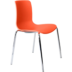 DAL ACTI CHAIR 4LEG CHROME FRAME POLYPROP SHELL ORANGE 445MM