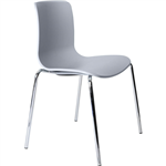 DAL ACTI CHAIR 4LEG CHROME FRAME POLYPROP SHELL LIGHT GREY 445MM