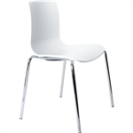 DAL ACTI CHAIR 4LEG CHROME FRAME POLYPROP SHELL WHITE 445MM