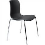 DAL ACTI CHAIR 4LEG CHROME FRAME POLYPROP SHELL CHARCOAL 445MM