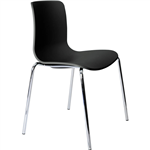 DAL ACTI CHAIR 4LEG CHROME FRAME POLYPROP SHELL BLACK 445MM