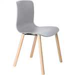 DAL ACTI CHAIR 4LEG TIMBER FRAME LIGHT GREY POLYPROP SHELL