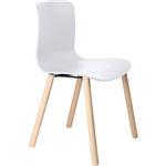 DAL ACTI CHAIR 4LEG TIMBER FRAME WHITE POLYPROP SHELL