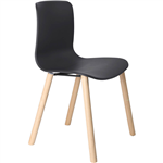 DAL ACTI CHAIR 4LEG TIMBER FRAME CHARCOAL POLYPROP SHELL