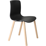 DAL ACTI CHAIR 4LEG TIMBER FRAME BLACK POLYPROP SHELL