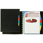 MARBIG KWIK ZIP DISPLAY BOOK REFILLABLE 10 POCKET WITH DIVIDERS A4 BLACK