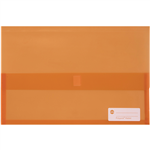 MARBIG POLYPICK DOCUMENT WALLET FOOLSCAP TRANSLUCENT ORANGE