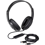 KENSINGTON USBC HEADPHONES WITH USBA ADAPTER BLACK