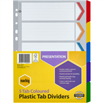 MARBIG DIVIDER REINFORCED MANILLA 5TAB A4 ASSORTED