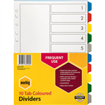 MARBIG DIVIDER PP 10TAB A4 ASSORTED
