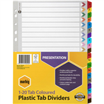 MARBIG INDEX DIVIDER MANILLA 120 TAB A4 ASSORTED