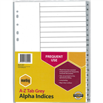 MARBIG INDEX DIVIDER PP AZ TAB A4 GREY