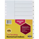 MARBIG INDEX DIVIDER PP 110 TAB A4 WHITE