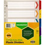 MARBIG DIVIDER EXTRA WIDE MANILLA 5TAB A4 ASSORTED